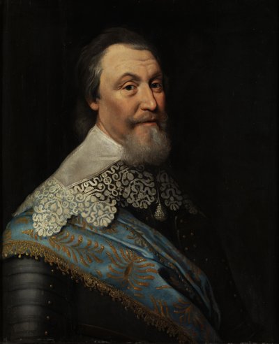 Portret van de Zweedse minister en commandant Axel Ochsenstierna Södermöre (1586 - 1654) door Koningin Christina van Zweden door Michiel Jansz van Mierevelt